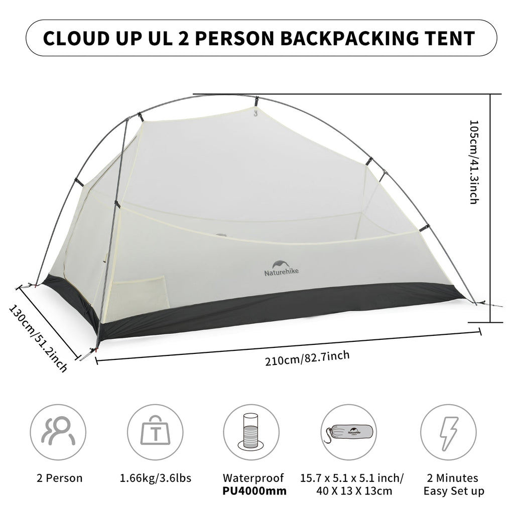 Namiot Naturehike Cloud Up 2 UL 15D CNK2450WS017 - Moon Rock Gray