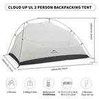 Namiot Naturehike Cloud Up 2 UL 15D CNK2450WS017 - Moon Rock Gray