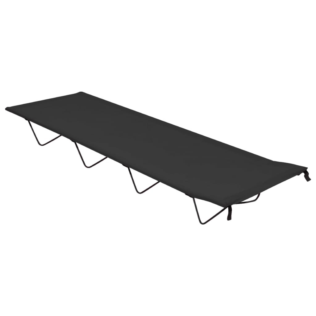 Łóżko Polowe, 180X60X19 Cm, Tkanina Oxford I Stal, Czarne
