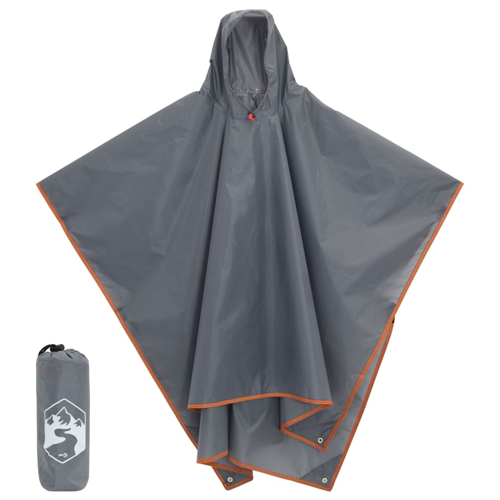 Ponczo Przeciwdeszczowe Z Kapturem, 2-W-1, Zielone, 223X145 Cm