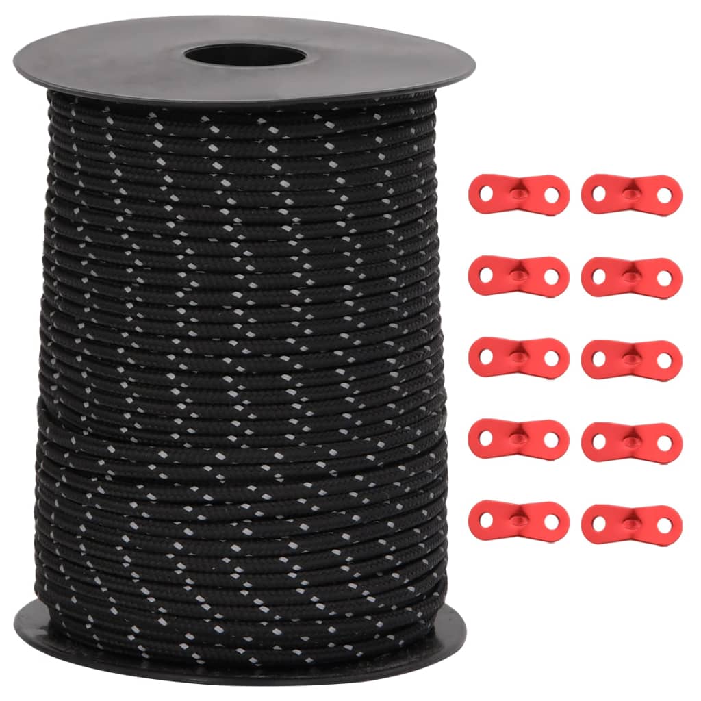 Linka Namiotowa Z Napinaczami, Elementy Odblaskowe, 50 M,