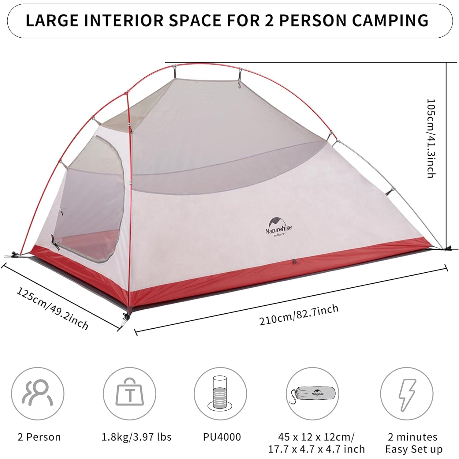 Namiot Naturehike Cloud Up 2 Pro 20D CNK2350WS020 - Forest Green