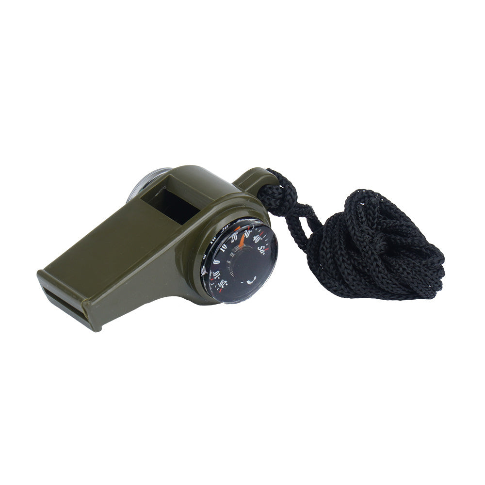 Gwizdek survivalowy Mil-Tec - Kompas - Termometr - Zielony