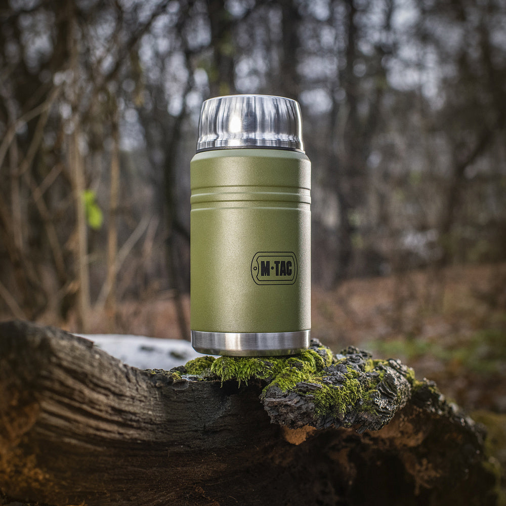 Termos obiadowy M-Tac 750 ml ze składaną łyżką - Zielony
