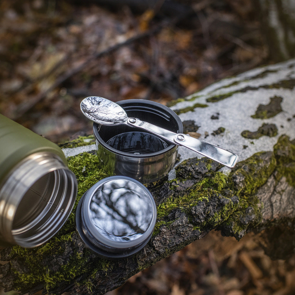 Termos obiadowy M-Tac 750 ml ze składaną łyżką - Zielony