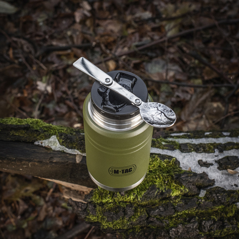 Termos obiadowy M-Tac 750 ml ze składaną łyżką - Zielony