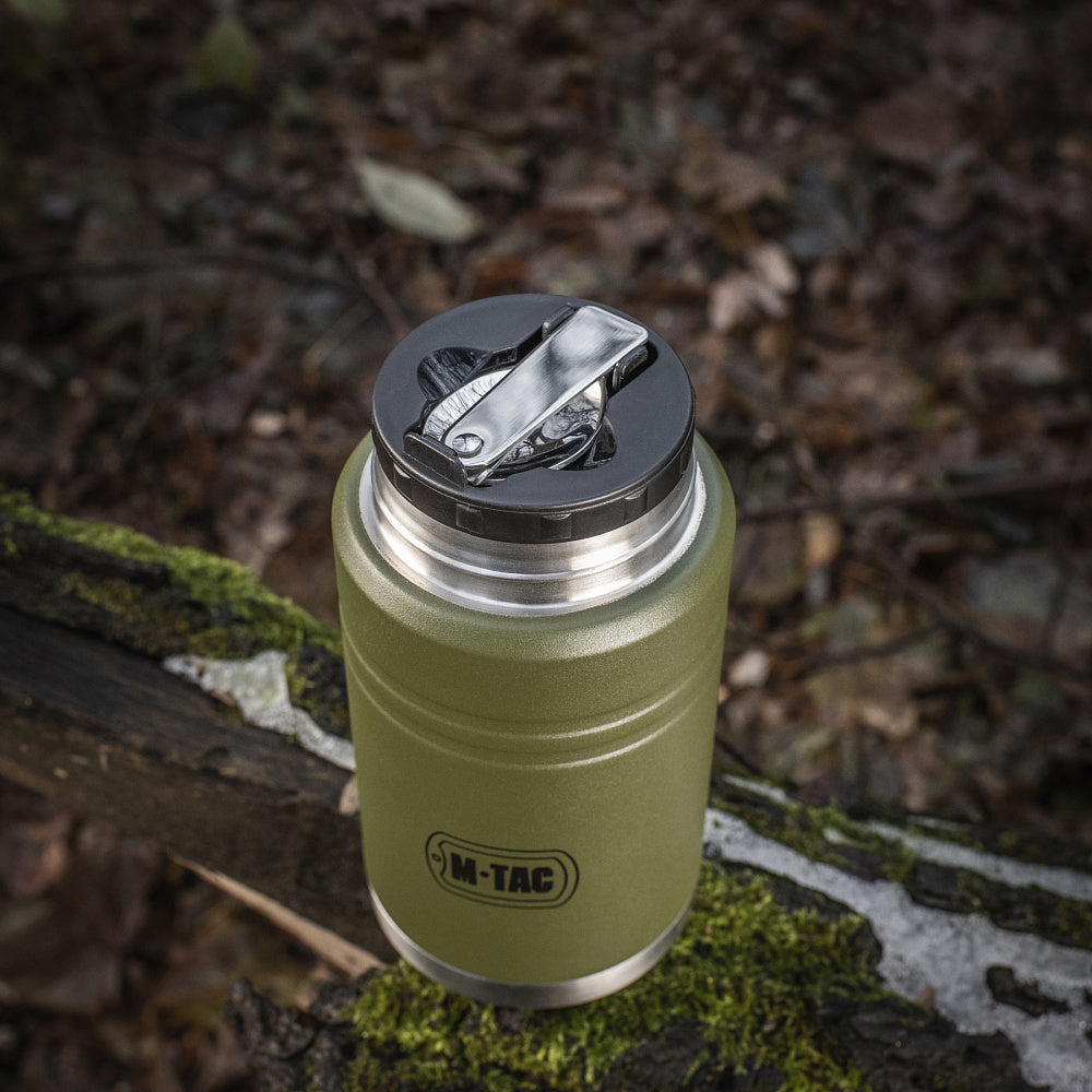 Termos obiadowy M-Tac 750 ml ze składaną łyżką - Zielony