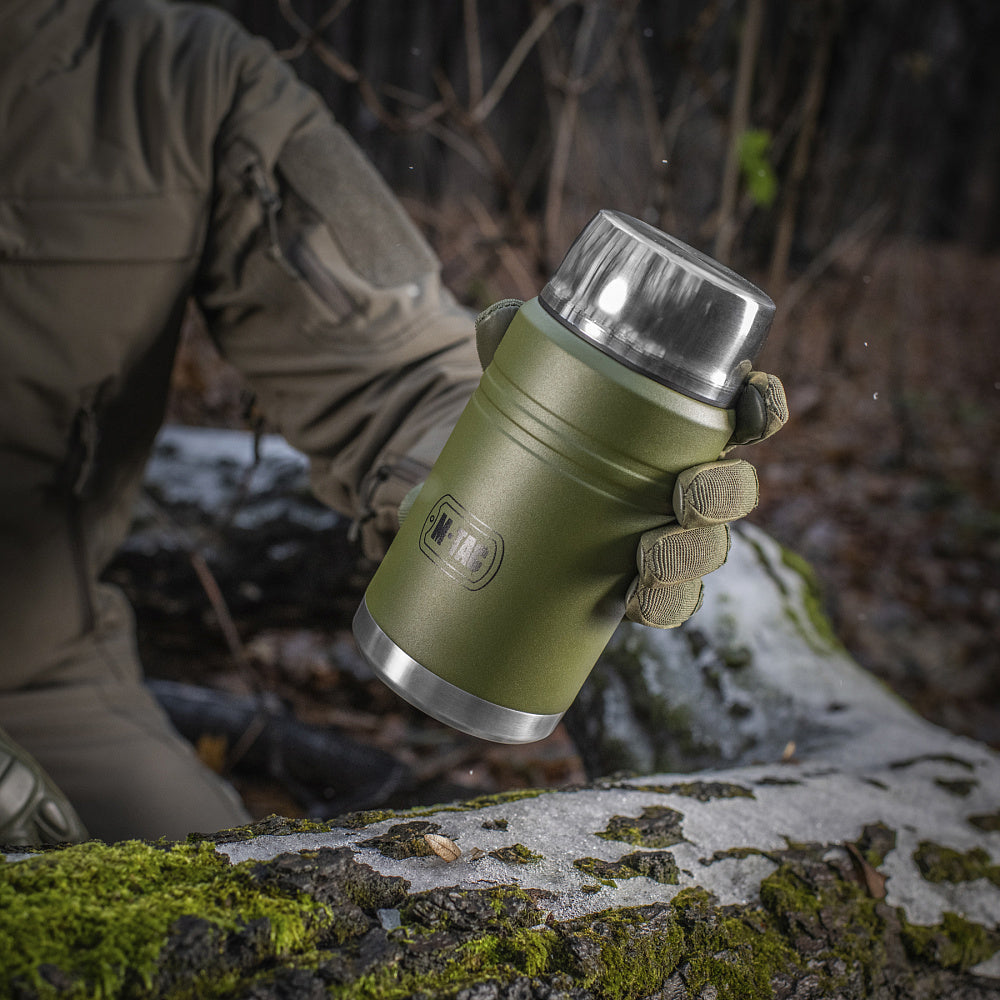 Termos obiadowy M-Tac 750 ml ze składaną łyżką - Zielony