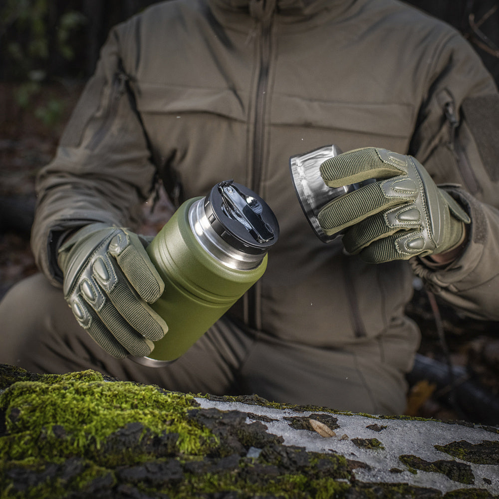 Termos obiadowy M-Tac 750 ml ze składaną łyżką - Zielony