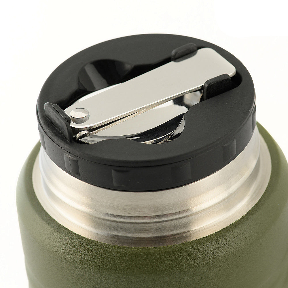 Termos obiadowy M-Tac 750 ml ze składaną łyżką - Zielony