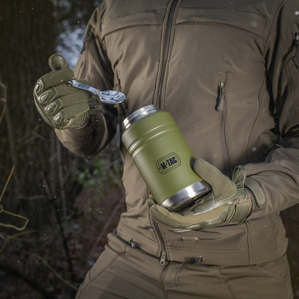 Termos obiadowy M-Tac 750 ml ze składaną łyżką - Zielony