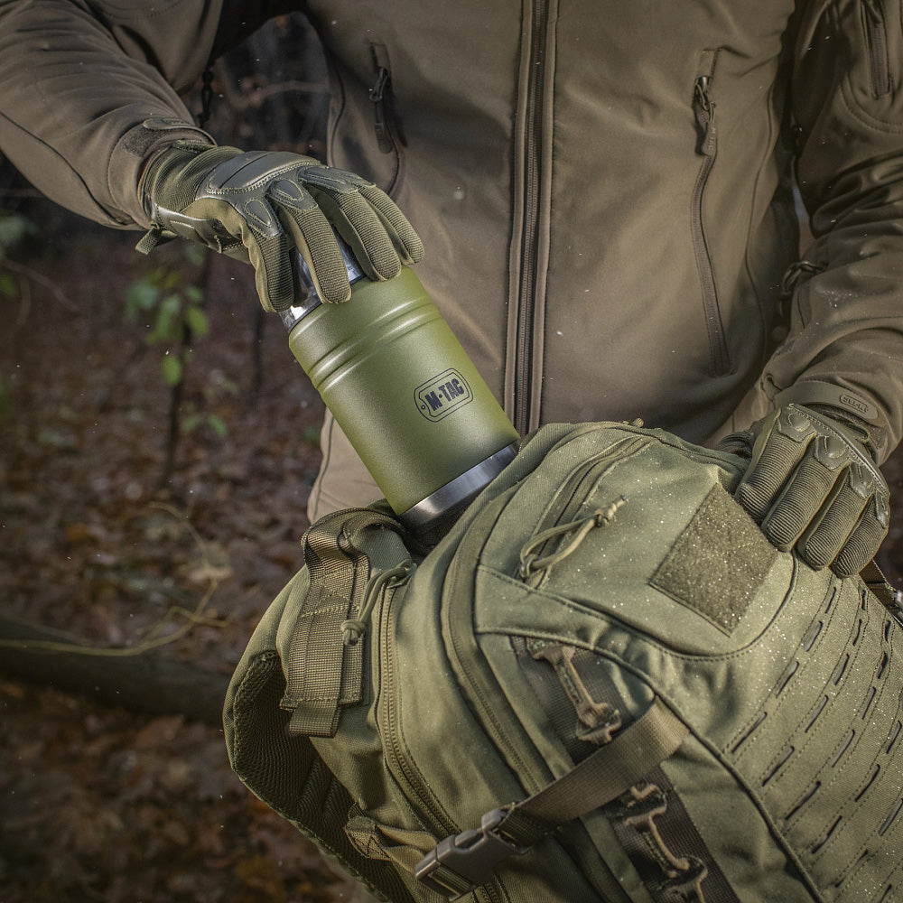 Termos obiadowy M-Tac 750 ml ze składaną łyżką - Zielony