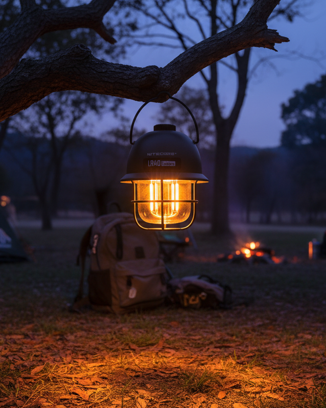 Lampa Kempingowa Nitecore LR40 Army Green – Retro Styl, Nowoczesna Moc