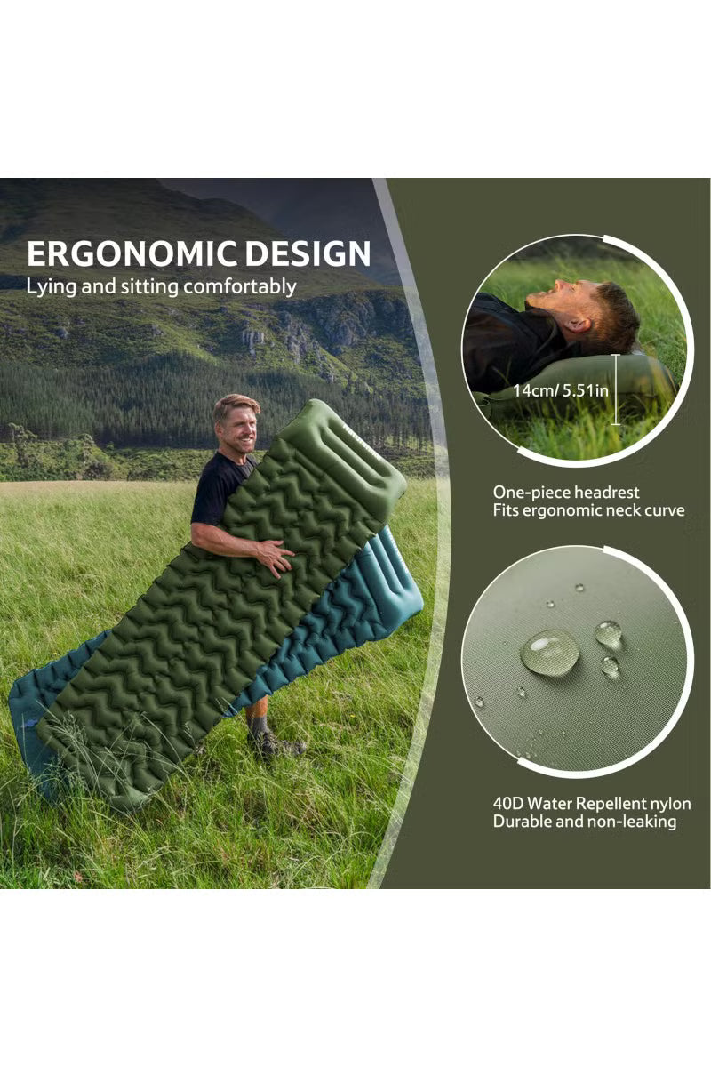 Materac Turystyczny Naturehike FC01 Pillow Single (Lake Blue) – Komfort snu z wbudowaną poduszką