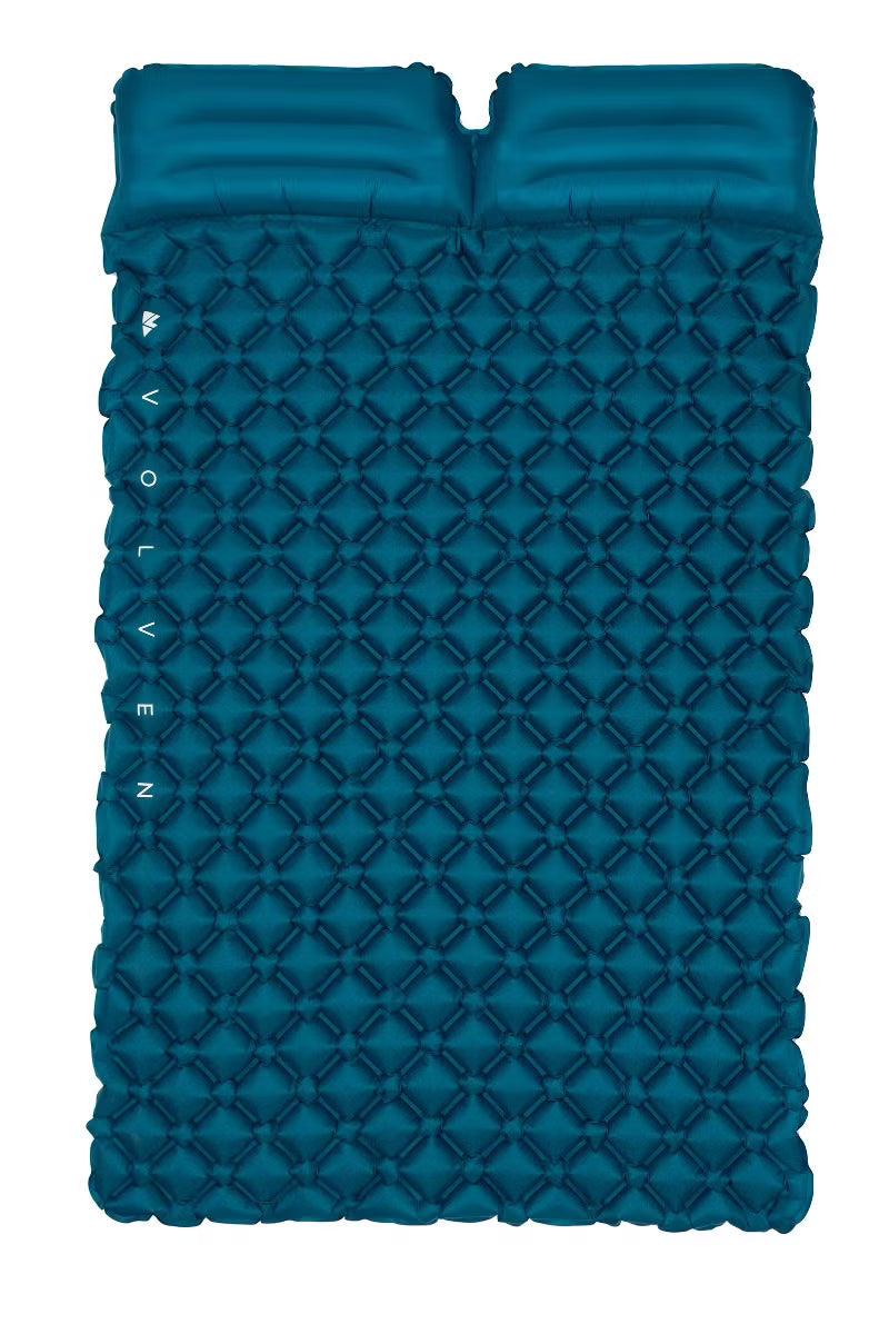 Materac Volven Air Comfort Plus Twin (Niebieski) – podwójna wygoda na biwaku, bez szukania poduszki