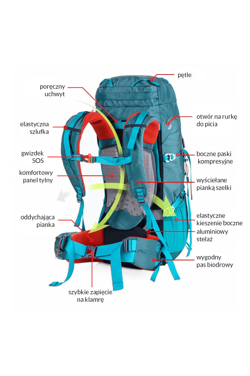 Plecak Naturehike Hiking 55L NH16Y020-Q (Blue) – wygodny system nośny i świetna organizacja na trekking