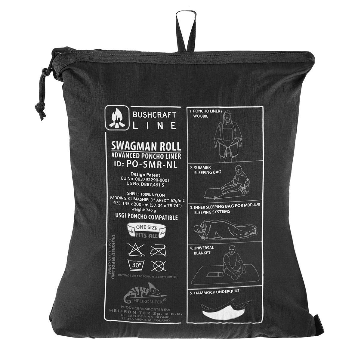 Poncho SWAGMAN ROLL - Czarne