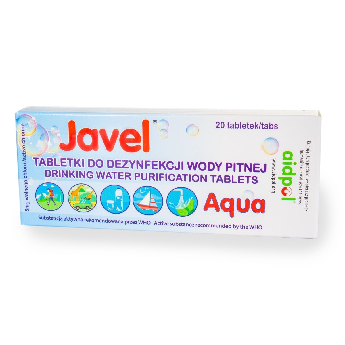 Tabletki do uzdatniania wody Javel Aqua - 20 szt.