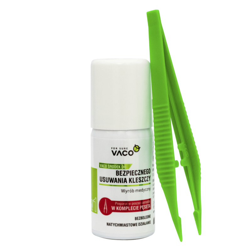 Środek do bezpiecznego usuwania kleszczy (spray + pęseta) 1 sztuka VACO