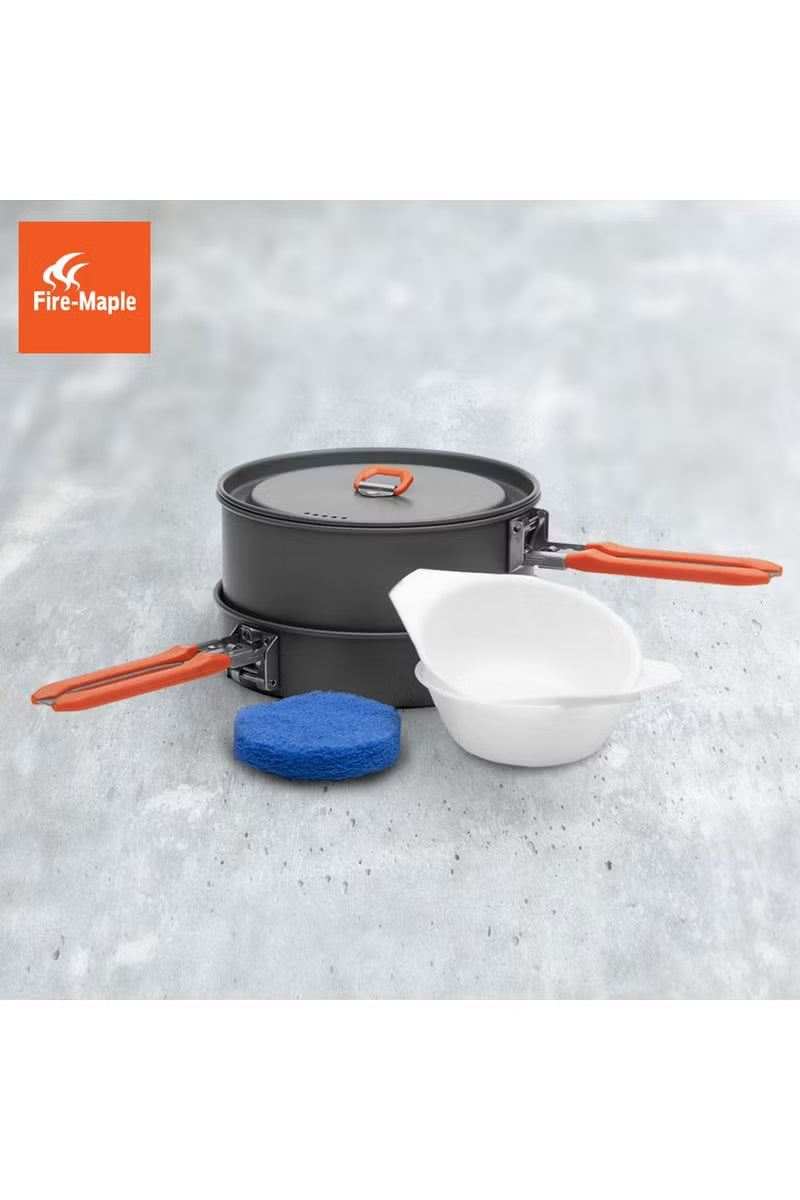 Zestaw Naczyń Fire-Maple Feast 1 Orange – Kompaktowa Kuchnia dla 1-2 Osób