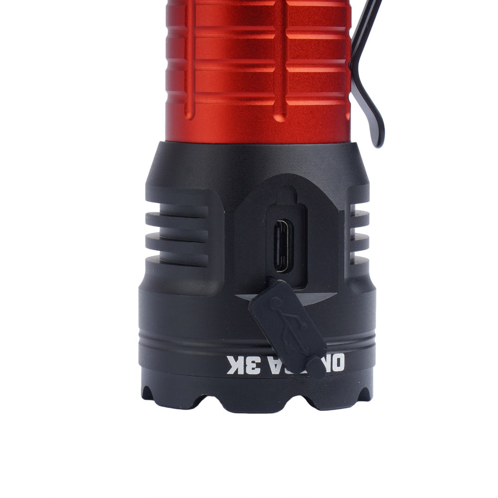 Latarka ręczna Falcon Eye Omega 3K - Strobe - 3000 lm - Czarna/Czerwona