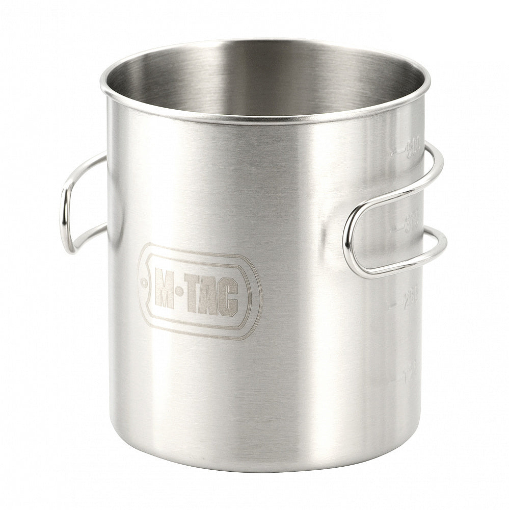 Kubek ze stali nierdzewnej ze składanym uchwytem M-Tac 450 ml