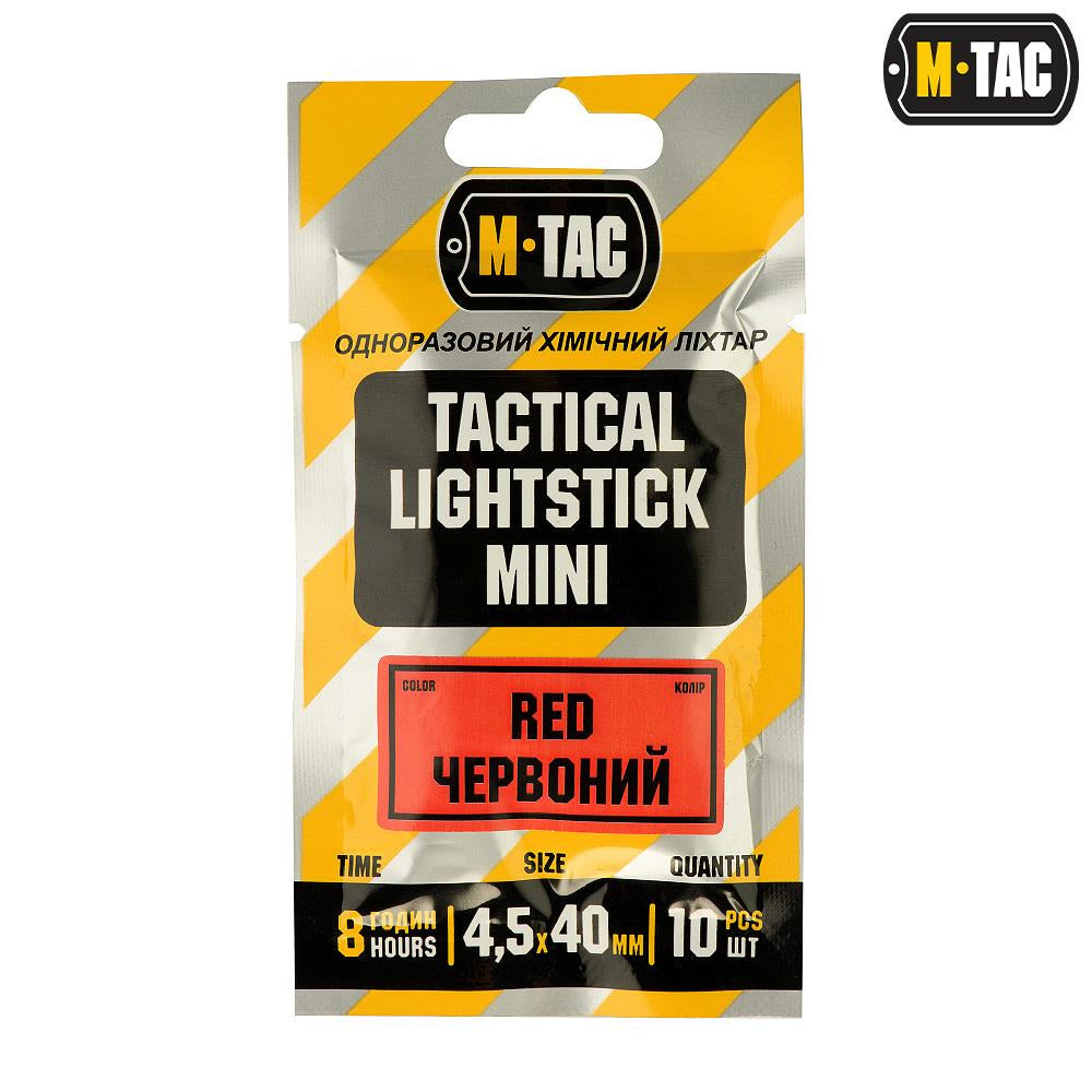 Oświetlenie chemiczne M-Tac Lightstick - 4,5х40 - Czerwony - 10 szt